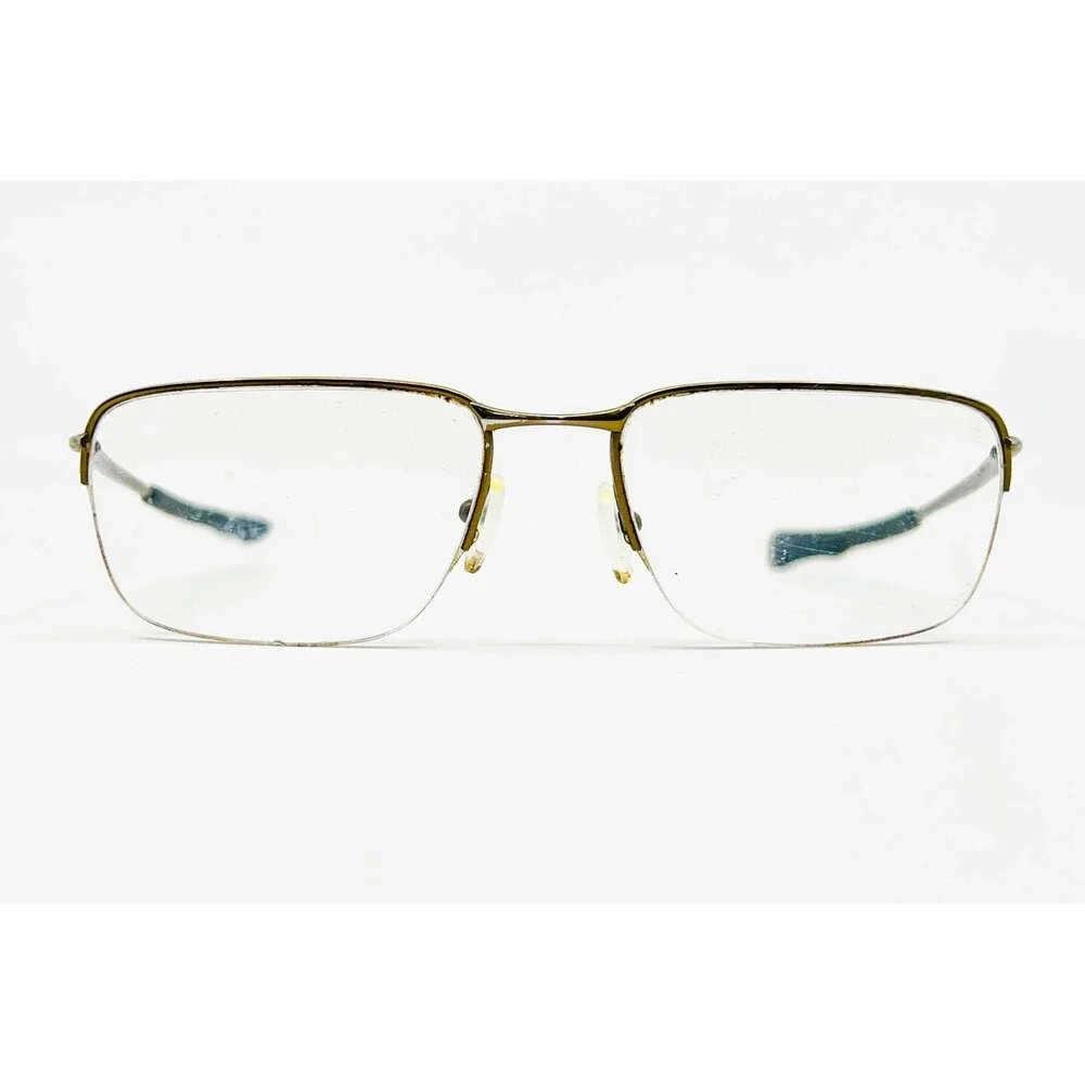 Oakley Eyeglasses Mens Green Semi Rimless Rectangular Metal Frames 45178